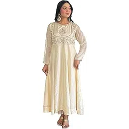 be in texo fab Elegant Plum Anarkali Dress with Gold Embroidery, Long Sleeves, Traditional Indian Ethnic Wear-picture-53