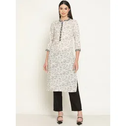 Be Indi Women Floral Printed Straight Kurta with Trousers-picture-11