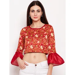 Be Indi Women Purple Printed Crop Top-picture-38