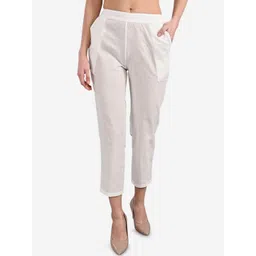 Be Indi Women Straight Fit Cotton Cigarette Trousers-picture-40