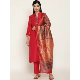 Be Indi Women Straight Kurta Set with Trouser & Dupatta-picture-25