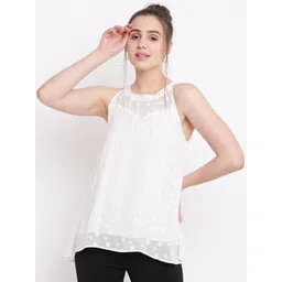 Be Indi Women White Floral Embroidered Net Top-picture-36
