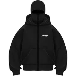 be savage Balaclava Zipper Hoodie for Men 400 GSM Heavyweight Ninja Hoodies for Men-picture-33