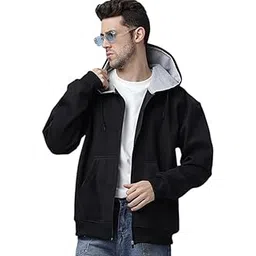 be savage Long Sleeves Oversized Hooded Neck Zipper Baggy Hoodie Drop Shoulder Jacket for Men's-picture-15