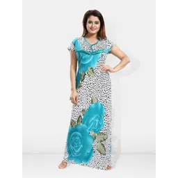 Be You Floral Printed V-Neck Satin Maternity Maxi Nightdress-picture-42