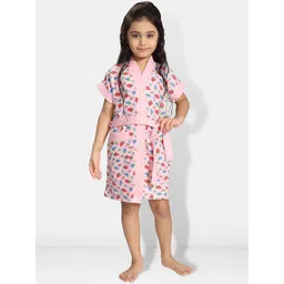 Be You Kids Printed Water Absorbent Bath Robe With Belt-picture-30