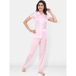 Be You Satin Shirt & Lounge Pant Night Suit-picture-19