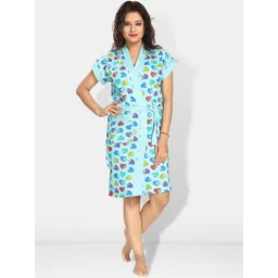 Be You Women Printed Cotton Anti-bacterial Super Soft Bath Robe With Belt-picture-36