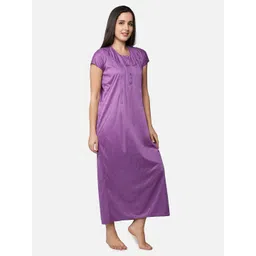 Be You Women Purple Striped Maxi Maternity Nightdress-picture-31