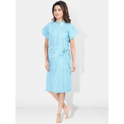 Be You Women Striped Pure Cotton Bath Robe-picture-38