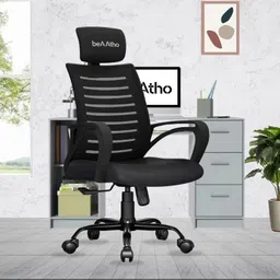 beaatho Verona High Back Ergonomic Revolving Nylon Office Arm Chair-picture-14