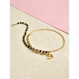 BeAbhika Gold-Plated Mangalsutra Link Bracelet-picture-32