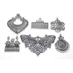 beadwaala Designer Antique Metal Pendants DIY for Jewelry Making and Crafting (Without Chain)-picture-12