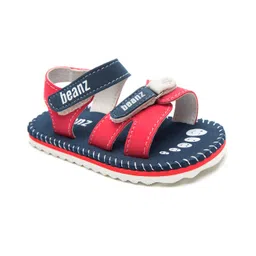 Beanz Unisex Colour Block Detailed Velcro Closure Sandals - Navy Blue Red-picture-13