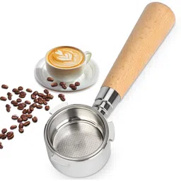 beanzeek 51mm Bottomless Portafilter Stainless Steel Wooden Handle. Espresso Accessories Indian Coffee Filter-picture-12