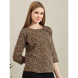 bearbrother Women Printed Crepe Top-picture-35