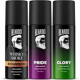Beardo Pride, Glory & Whisky Smoke Bourbon Perfume Body Spray 150ml x (Set of 3) Long lasting Fougere, Aromatic Deodorant | Deo For Men | Christmas gift for men | Gift For Friends | Gift for Men-picture-21