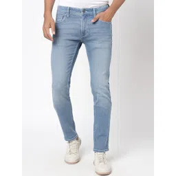 BEAT LONDON by PEPE JEANS Men Blue Slim Fit Low-Rise Cotton Regular Jeans-picture-21