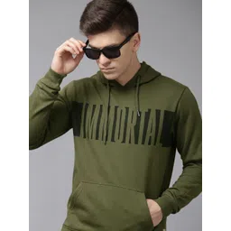 BEAT LONDON by PEPE JEANS Men Olive Green Typography Printed Hooded Sweatshirt-picture-33