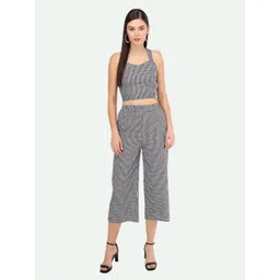 Beatnik Checked Crop Top Halter Neck With Trousers Co-Ord Set-picture-15