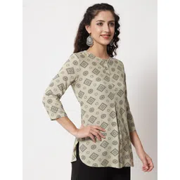 Beatnik Light Green Geometric Printed Kurti image 4