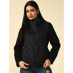 Beatnik Women Hooded Self Design Casual Padded Jacket-picture-25