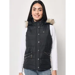 Beatnik Women Sleeveless Hooded Parka Jacket-picture-18