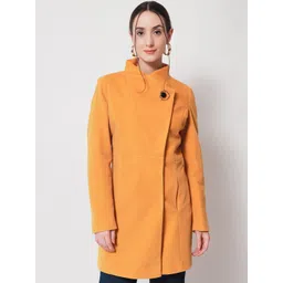 Beatnik Wool Flat Knit Longline Loose Button Solid Coat-picture-33