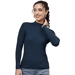 beatnik Wool Self Round Neck Full Sleeve Beige Women_Sweater-picture-21