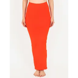 Beau Design Women Orange Solid Saree Shapewear-picture-19