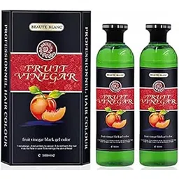 BEAUTE BLANC Fruit Vinegar Gel Hair Color Dye, Natural Black Color Dye for Men and Women Both -1000 ml-picture-19