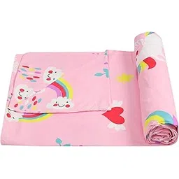Beautiful Winter Soft Glace Cotton Floral Luxury Single Bed Razai/Duvet Cover || Blanket/Comforter Cover with Zipper Closure, 60" x 90 ", Pink Heart Multicolor, 1 Pc-image-35