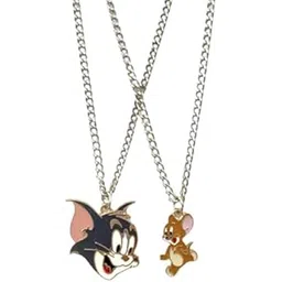 beautivia Tom & Jerry Cartoon Pendant Locket with Chain for Women and Men Couple Friends Stainless Steel Locket-picture-46