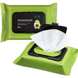 Beauty Clean & Glow Makeup Remover Wipes | Aloe Vera, Cucumber & Vitamin E | Hydrating & Soothing Facial Wipes with Avocado Extract | 60 Wet Wipes-picture-41