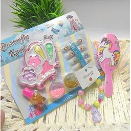 Beauty Vanity Set Make Up Toys for Girls (Pack of 3 Items) Nail Art Set for Girls |Unicorn Hair Comb | Cute Girls Bracelet Return Gifts-picture-30