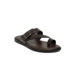 BEAVER Men Open One Toe Textured Leather Comfort Sandals With Buckle Detail-picture-18
