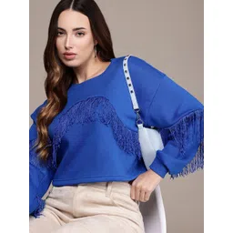 bebe Fringe Detail Crop Sweatshirt-picture-29