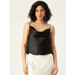 bebe Future Glam Cowl Neck Studded Top-picture-22