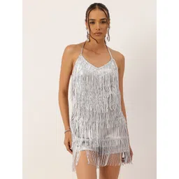 bebe Future Glam Halter Neck Embellished Backless Playsuit-picture-28