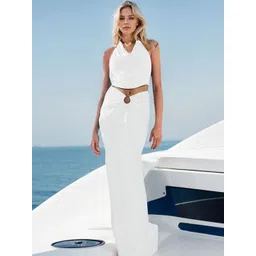 bebe Halter Neck Crop Top With Skirt Co-Ords-picture-18