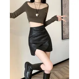 bebe Mini-Length Wrap Skirts-picture-28