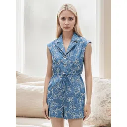 bebe Printed Shirt Collar Basic Jumpsuit-picture-27