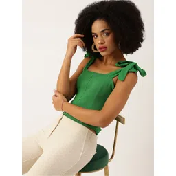 bebe Ribbed Shoulder Tie-Ups Bodysuit-picture-15