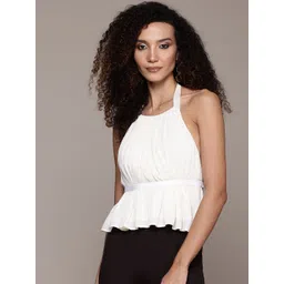 bebe Vibrant Vacay Halter Neck Belted Top-picture-31