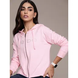 bebe Women Romance Rose Brand Logo Embellished Hooded Sweatshirt-picture-43