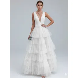 bebe Women Ruffled Sleeveless Maxi Gown Dress-picture-13