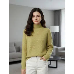 bebe Women Self Design High Neck Pullover Sweater-picture-44