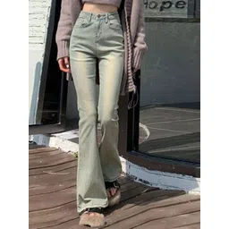 bebe Women Straight Fit High-Rise Heavy Fade Jeans-image-21