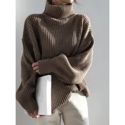 bebe Women Striped Turtle Neck Pullover-picture-30