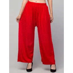 bebo creation Women Relaxed Red Viscose Rayon Trousers-picture-21